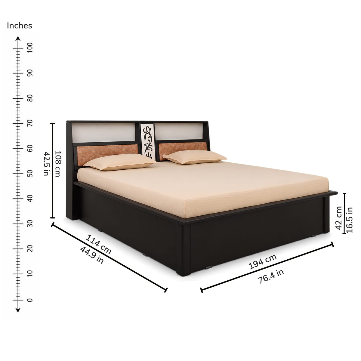 Haven King Bed — iso-dims