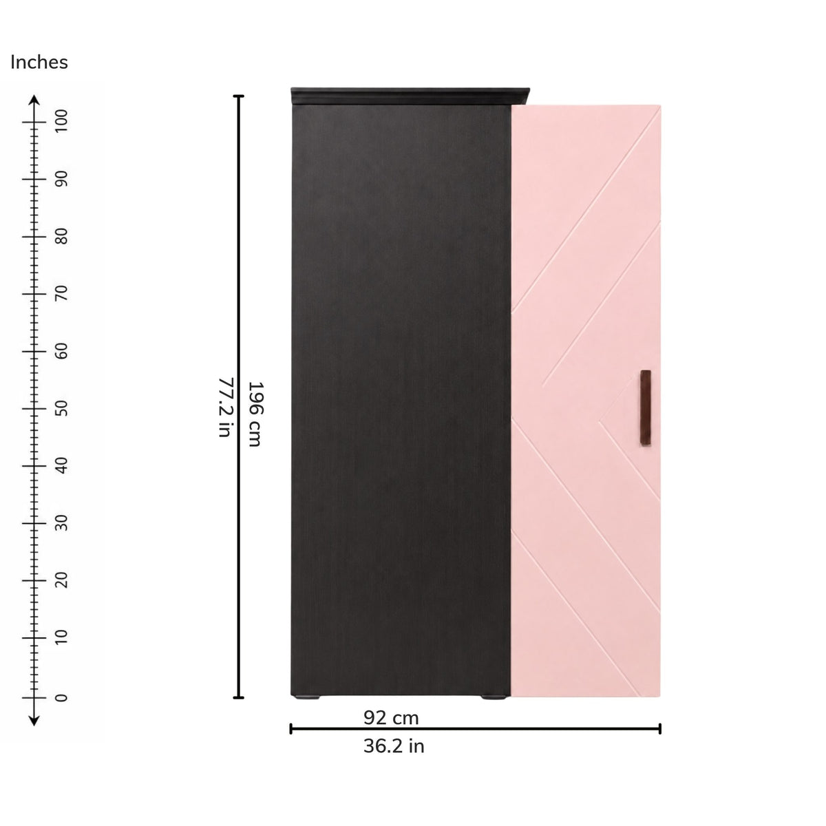 Nebula Three-Door Wardrobe — right-open-dims