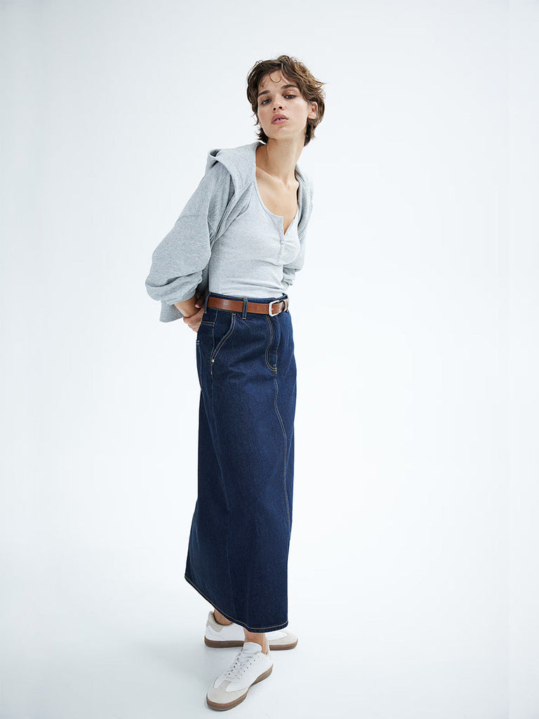 A line Denim Skirt