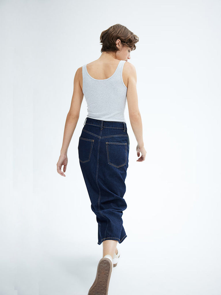 A line Denim Skirt