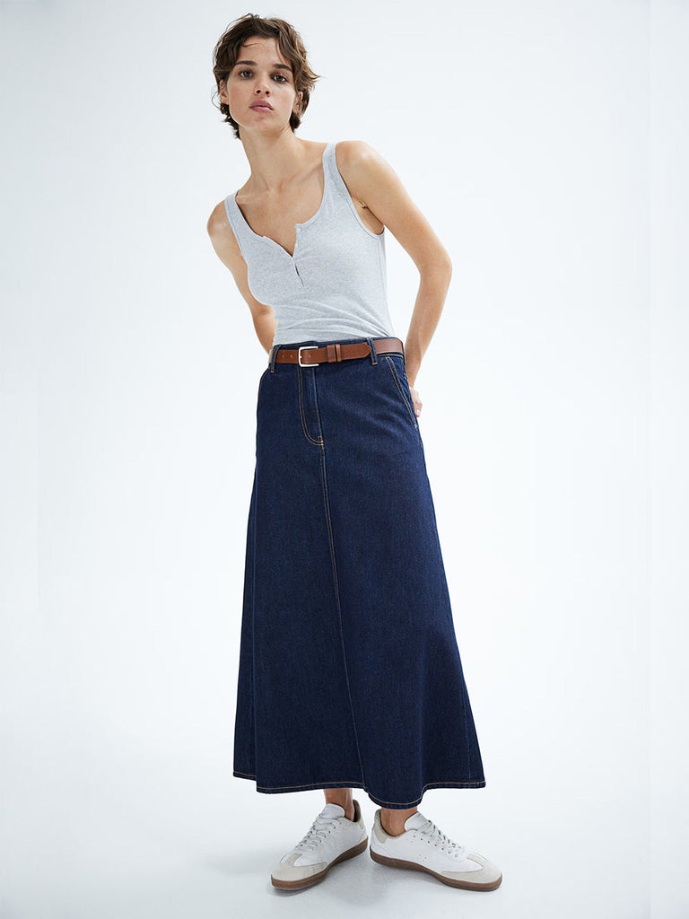 A line Denim Skirt