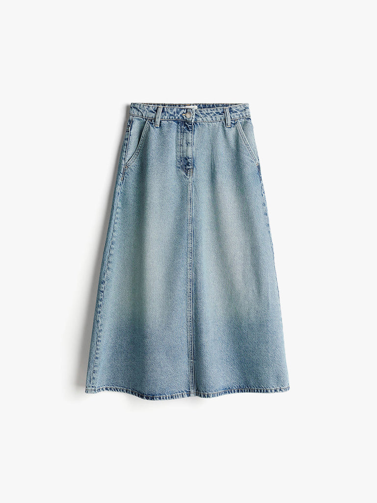 A line Denim Skirt