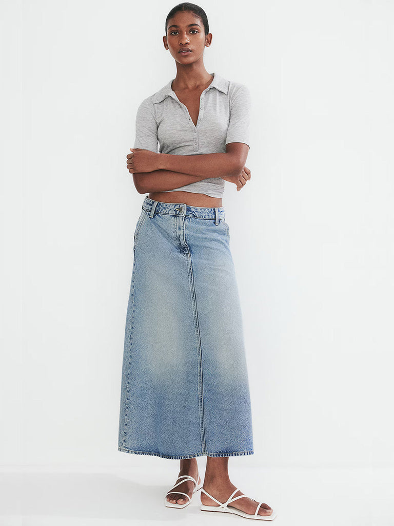 A line Denim Skirt