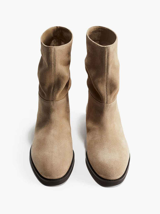Calf High Leather Boots