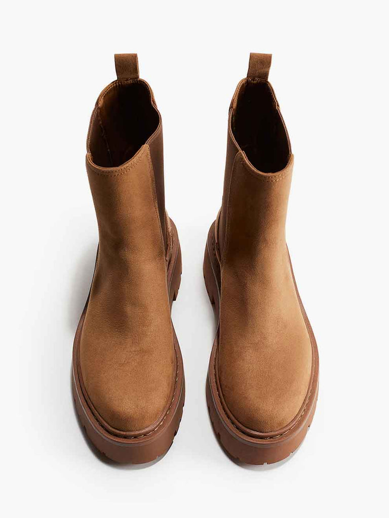Calf High Leather Boots