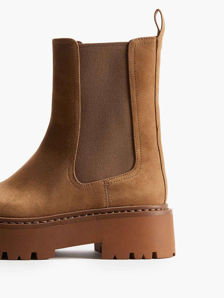Calf High Leather Boots
