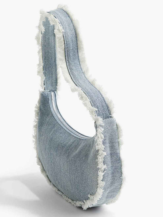 Frayed edge Denim Shoulder Bag