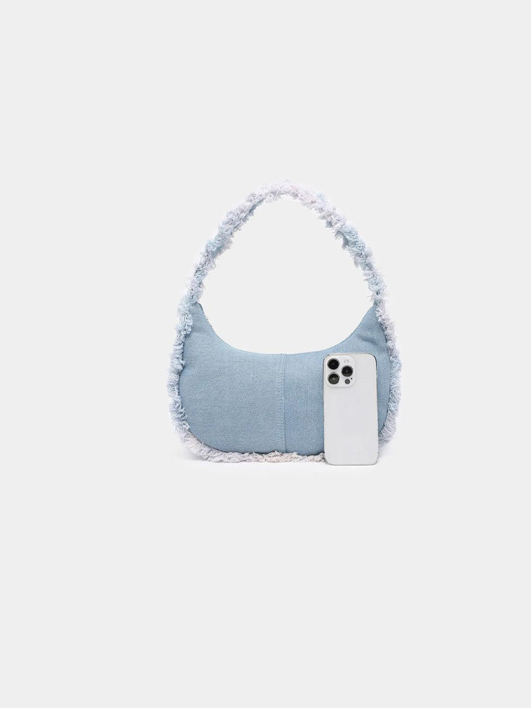 Frayed edge Denim Shoulder Bag