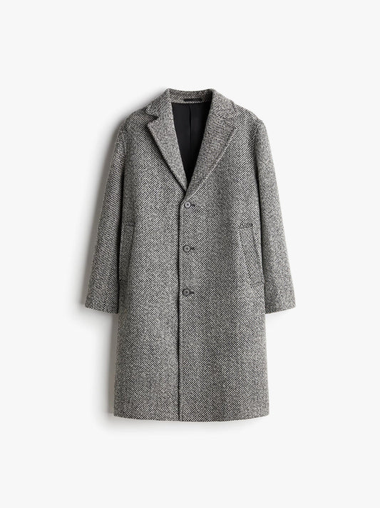 Loose Fit Wool Blend Coat