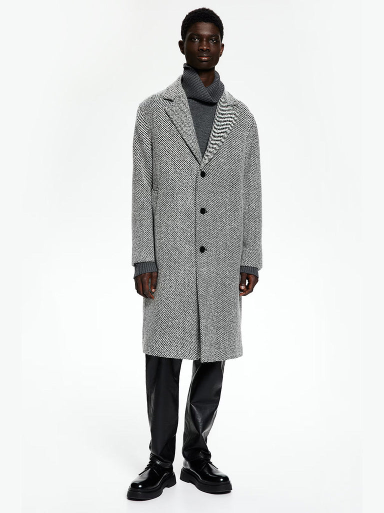 Loose Fit Wool Blend Coat