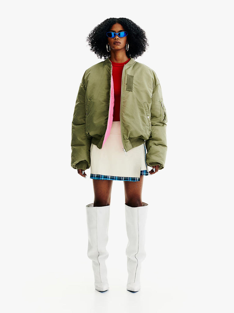 Satin oversized double breasted blazer