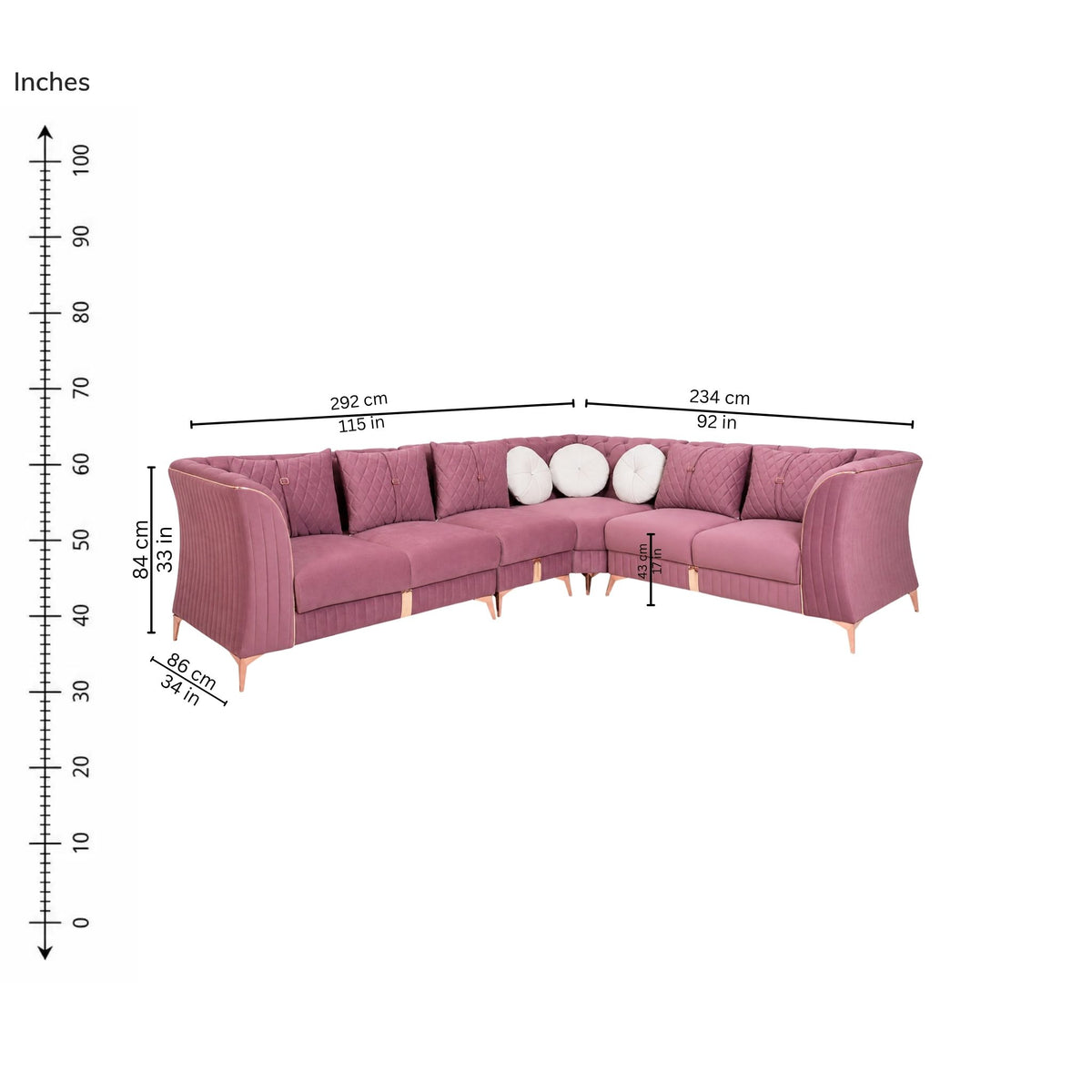 Adri Corner Sofa (Right) — iso-dims