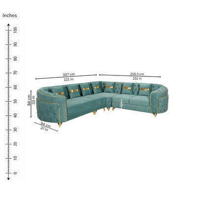 Aspen Corner Sofa (Right) — iso-dims