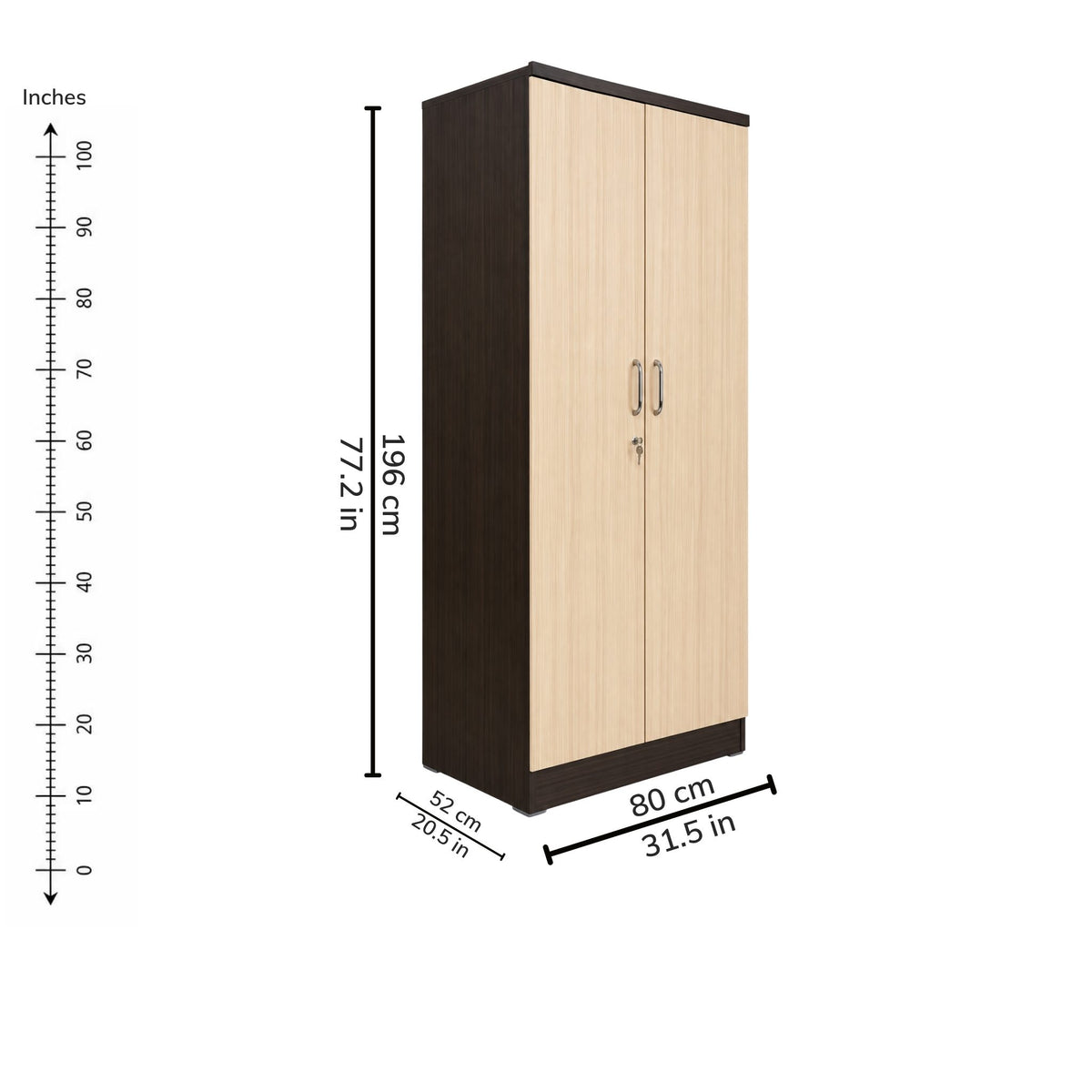 Astra Two-Door Wardrobe — iso-dims