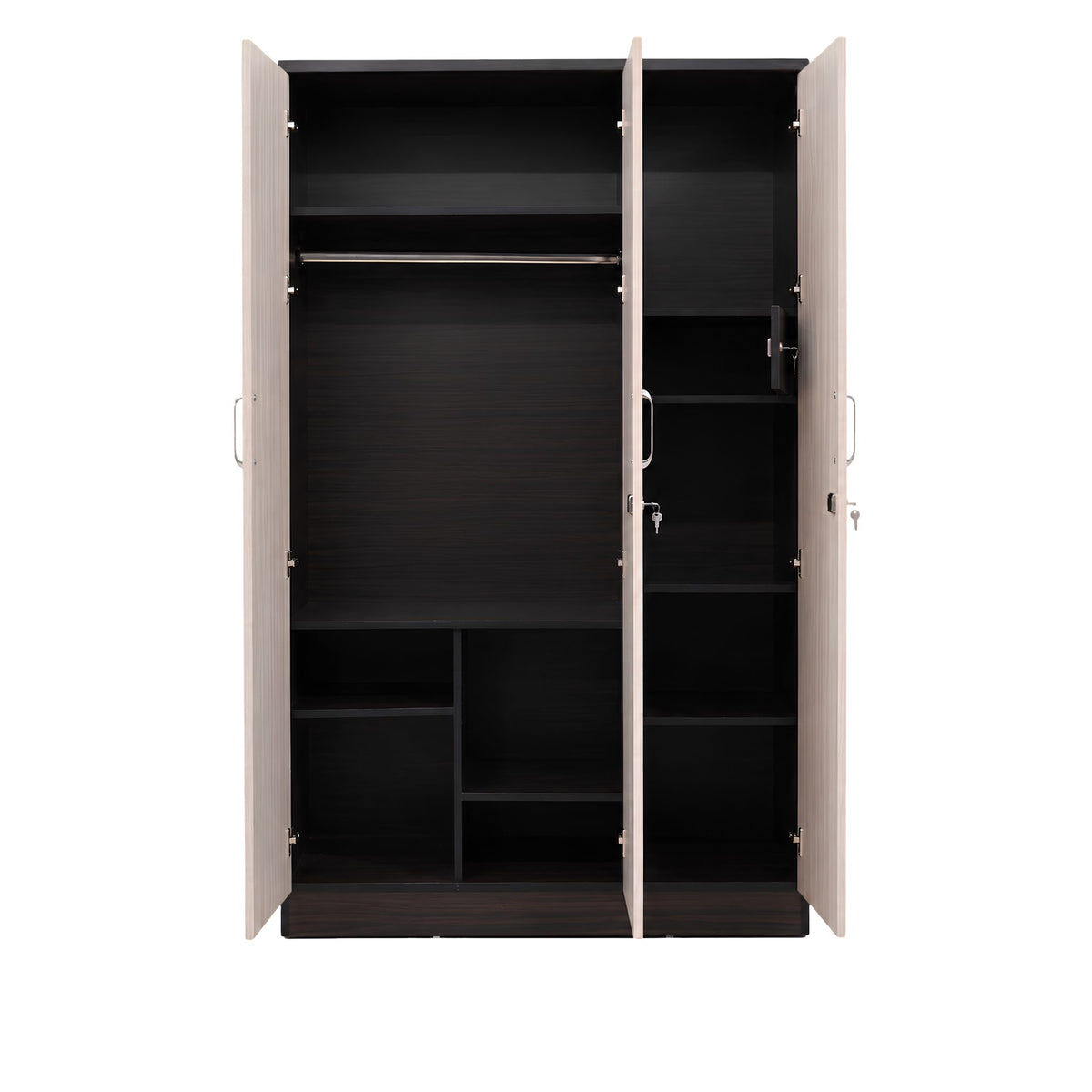 Astra Three-Door Wardrobe — front-open