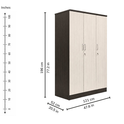 Astra Three-Door Wardrobe — iso-dims
