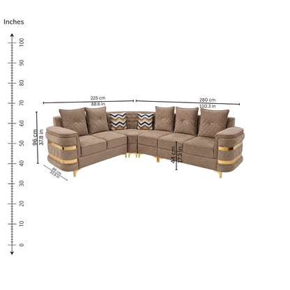 Camellia Corner Sofa (Left) — iso-dims