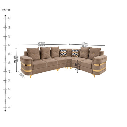 Camellia Corner Sofa (Right) — iso-dims