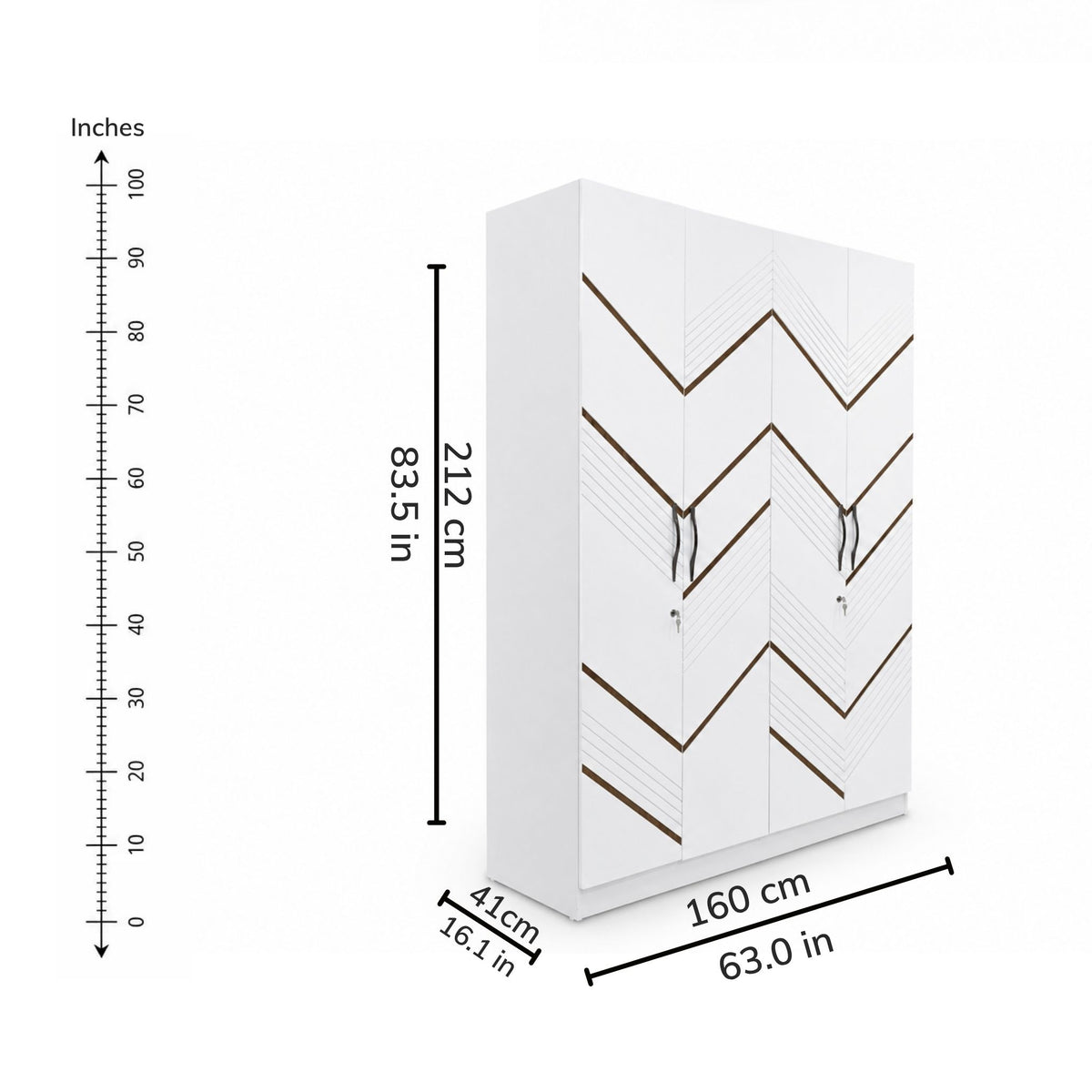 Carina Four-Door Wardrobe — iso-dims