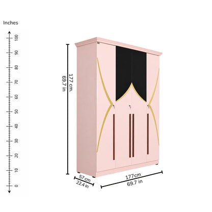 Celeste Four-Door Wardrobe — iso-dims