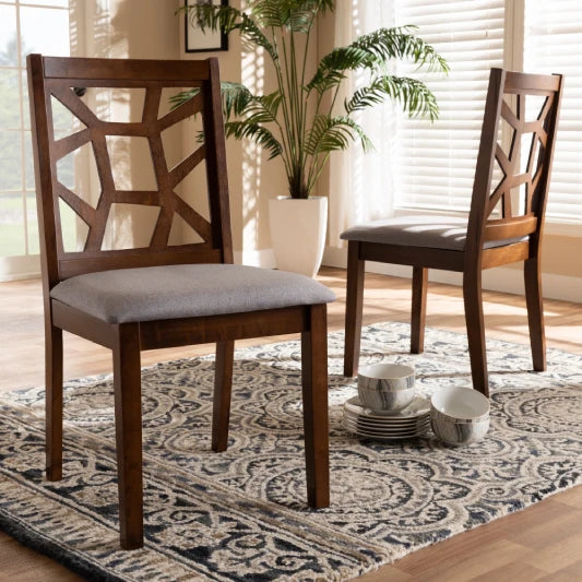 Luxra Solid Wood Dining Chairs In Brown Finish (Set of 2)