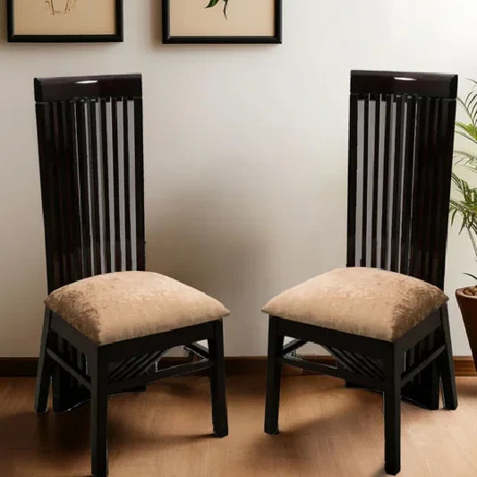 Luxra Solid Wood Dining Chairs In Brown Finish (Set of 2)