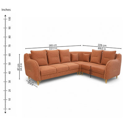 Dover Corner Sofa (Right) — iso-dims