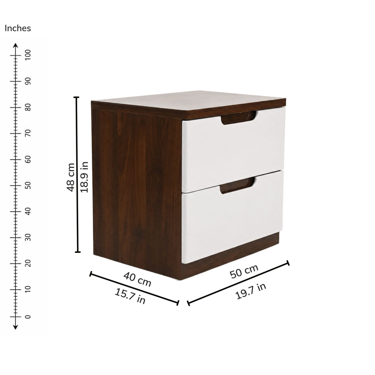 Dusk Bedside Table — iso-dims