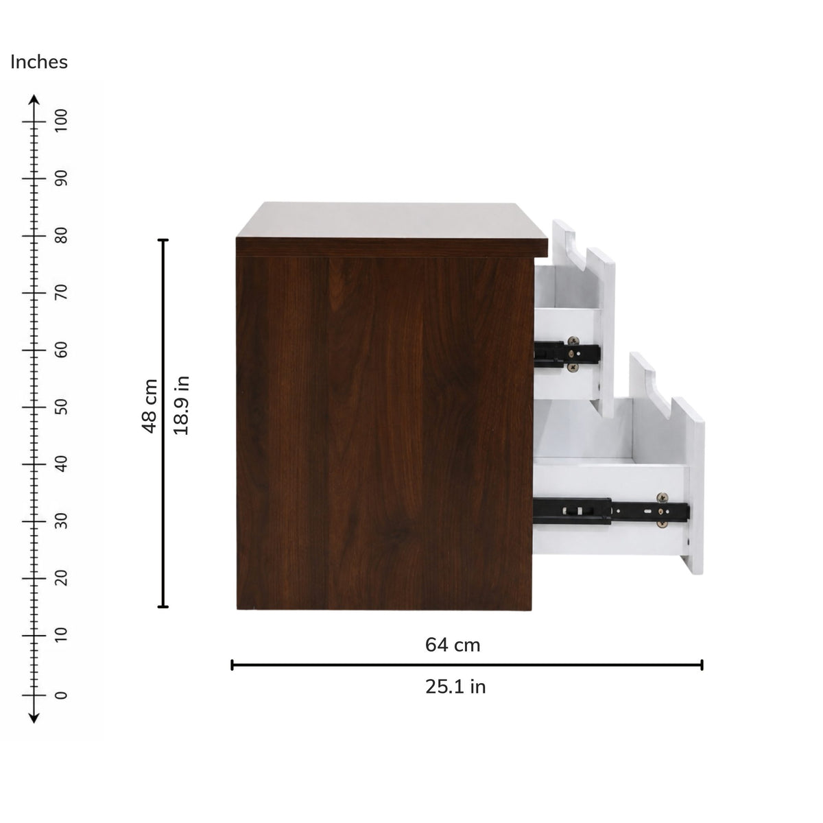 Dusk Bedside Table — right-open-dims