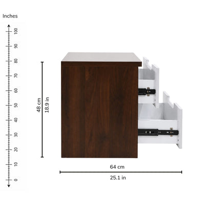 Dusk Bedside Table — right-open-dims