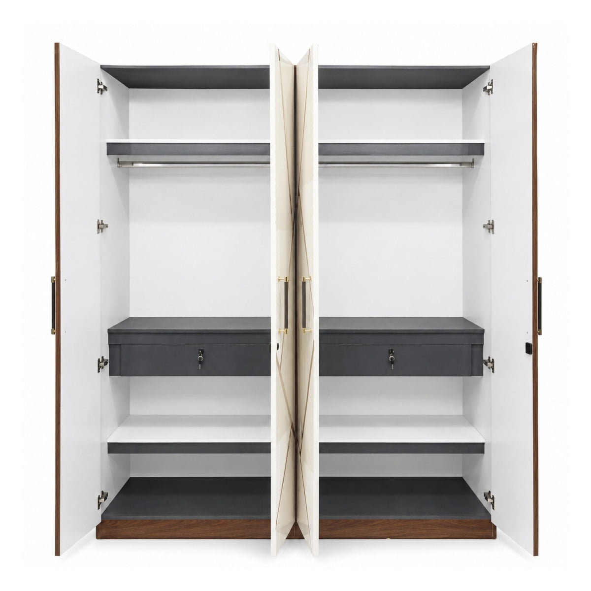 Dusk Four-Door Wardrobe — front-open