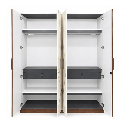 Dusk Four-Door Wardrobe — front-open