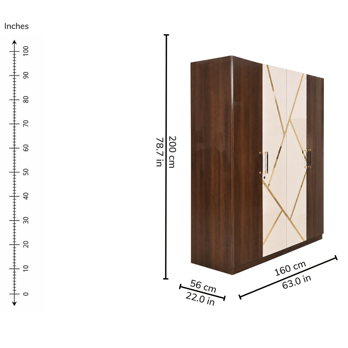 Dusk Four-Door Wardrobe — iso-dims