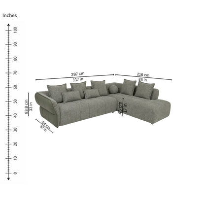 Freesia Corner Sofa (Right) — iso-dims