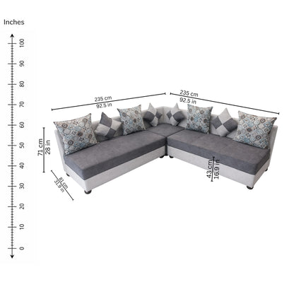 Halo Corner Sofa (Right) — iso-dims