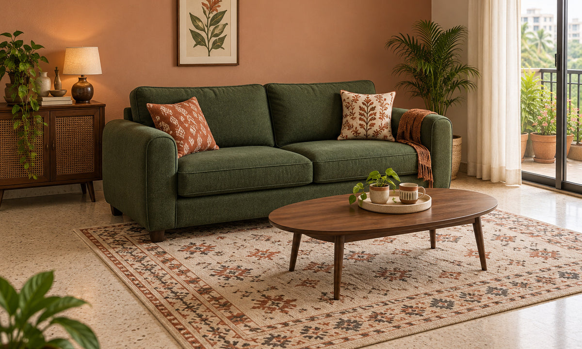 A Woodbun sofa in a Kolkata living room
