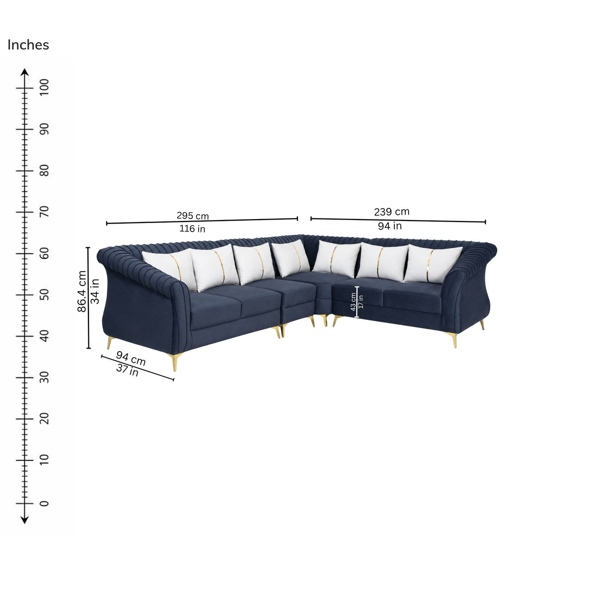 Kris Corner Sofa (Right) — iso-dims