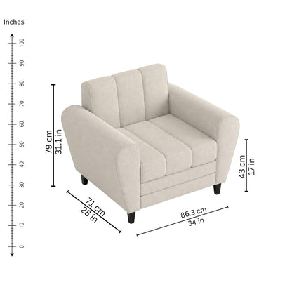 Lucas One-Seater Sofa — iso-dims