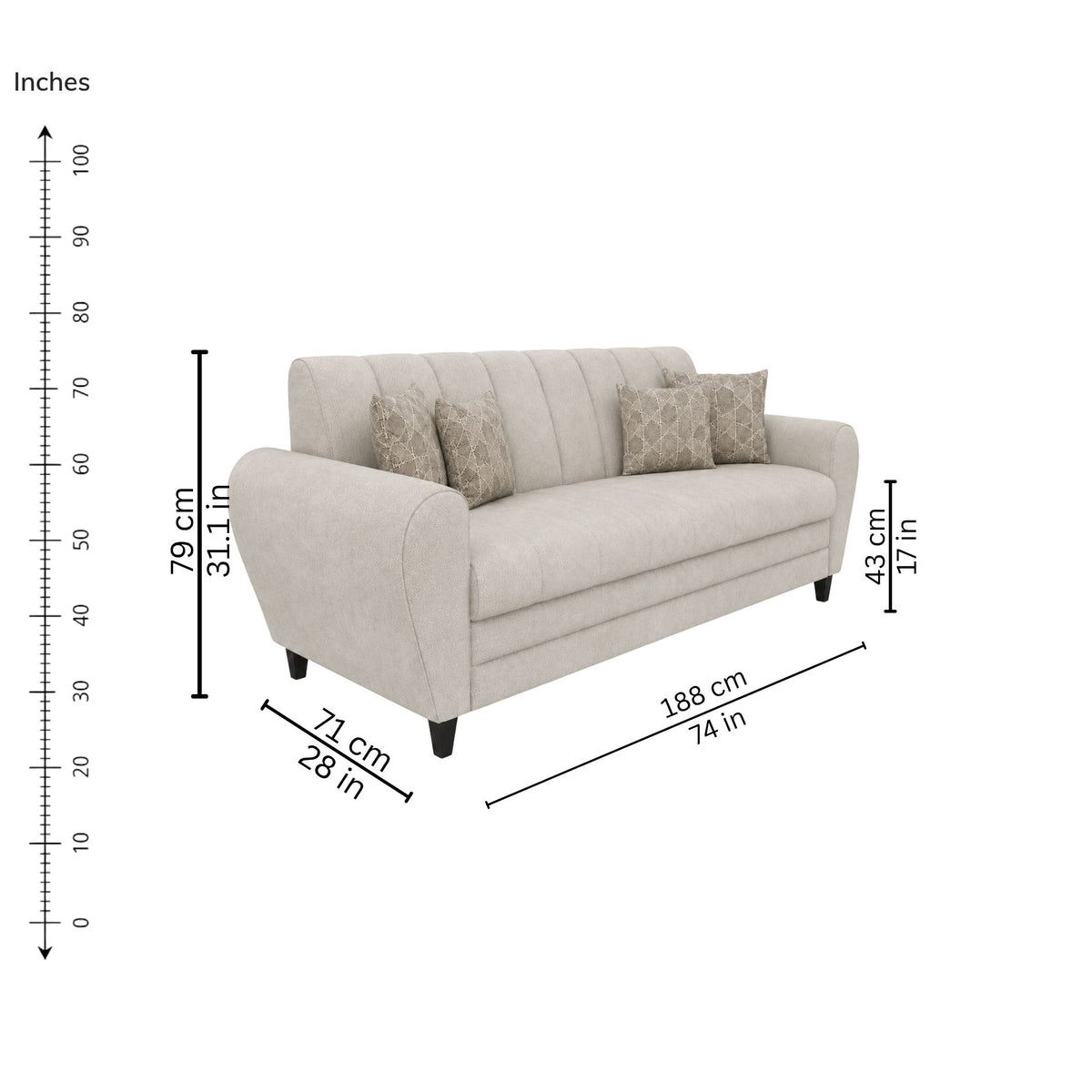 Lucas Three-Seater Sofa — iso-dims