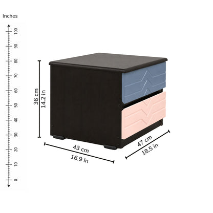 Nebula Bedside Table — iso-dims