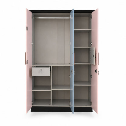 Nebula Three-Door Wardrobe — front-open