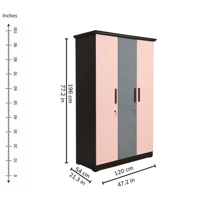 Nebula Three-Door Wardrobe — iso-dims