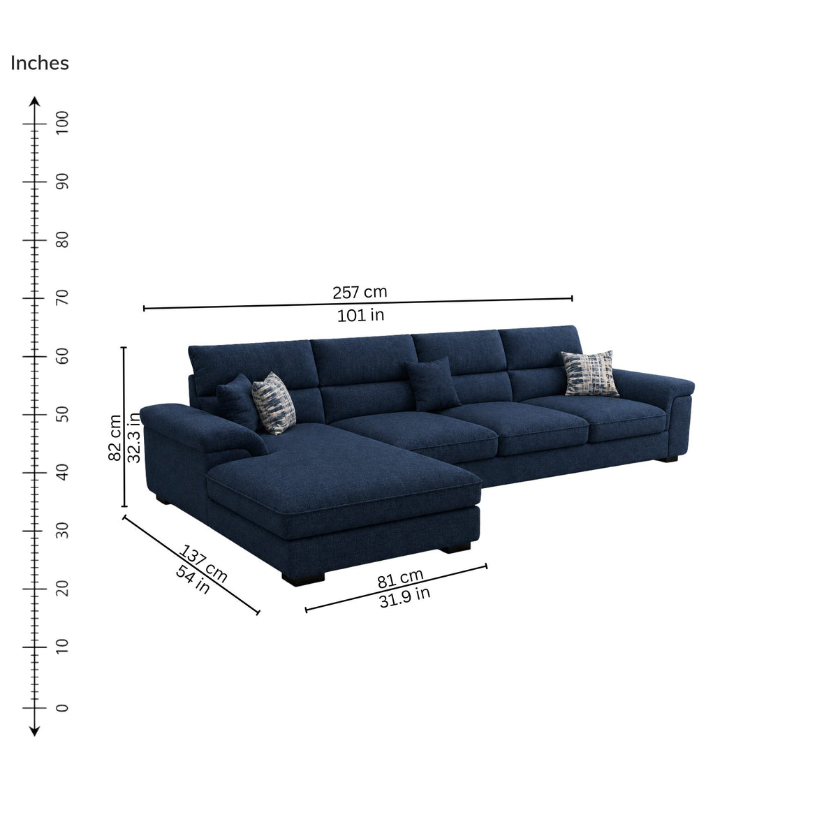 Neo Lounger (Left) — iso-dims