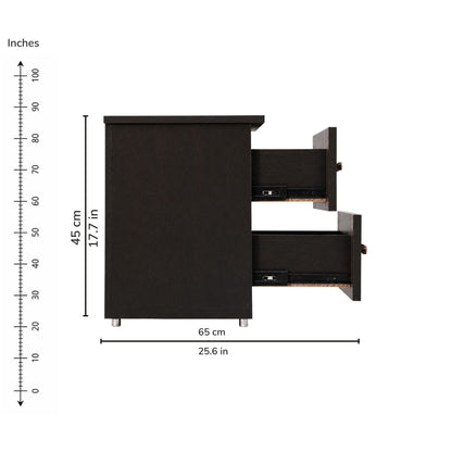 Nocturne Bedside Table — right-open-dims