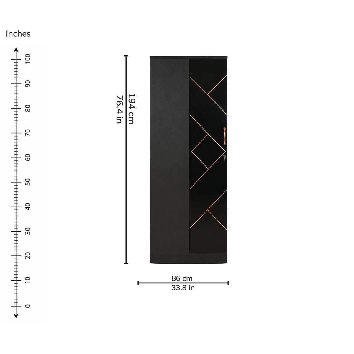 Nocturne Three-Door Wardrobe — right-open-dims