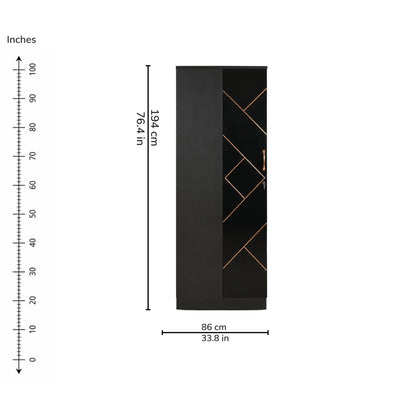 Nocturne Three-Door Wardrobe — right-open-dims