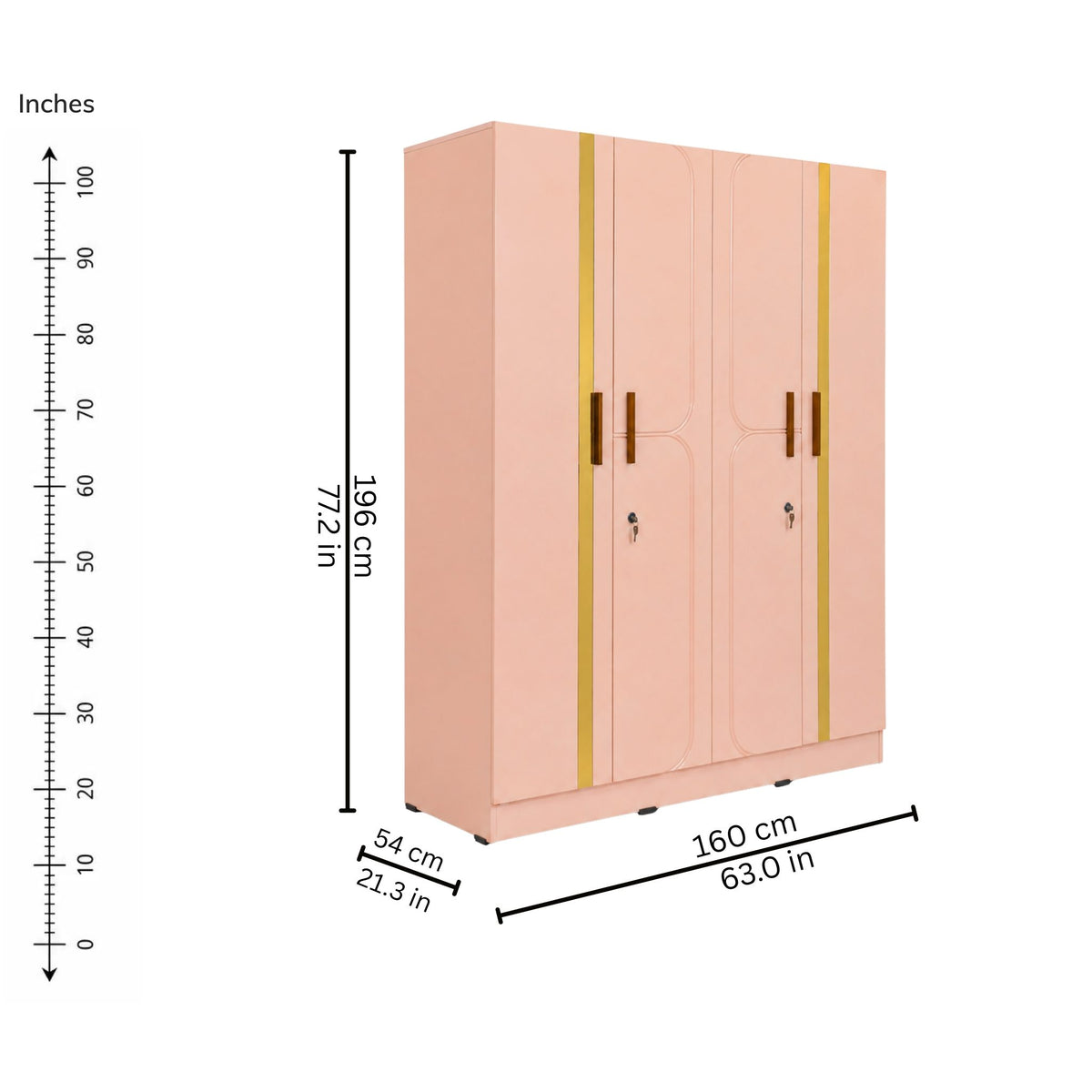 Sable Four-Door Wardrobe — iso-dims