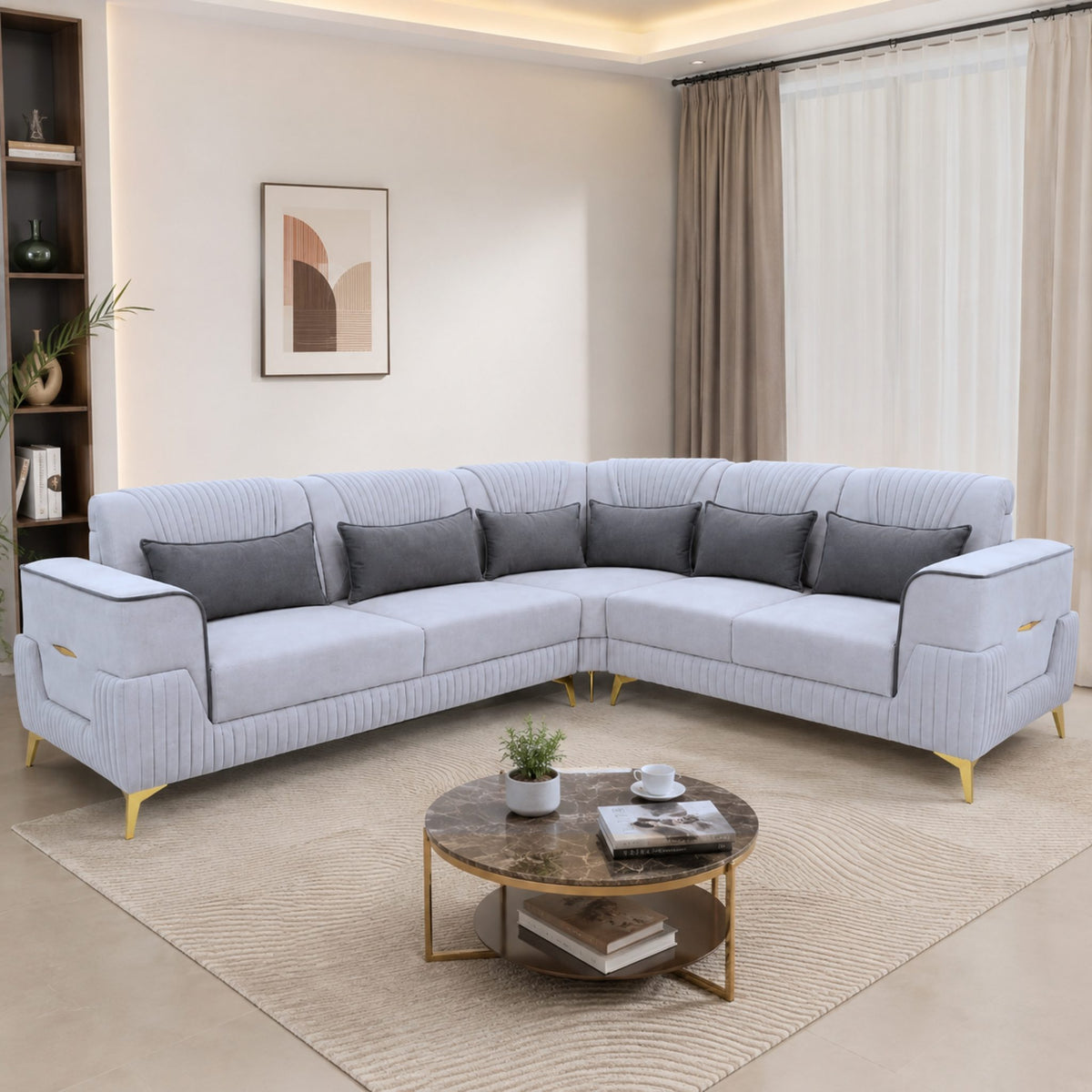 Sage Corner Sofa (Right) — lifestyle