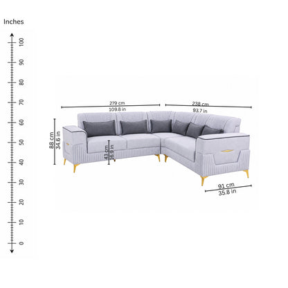 Sage Corner Sofa (Right) — iso-dims