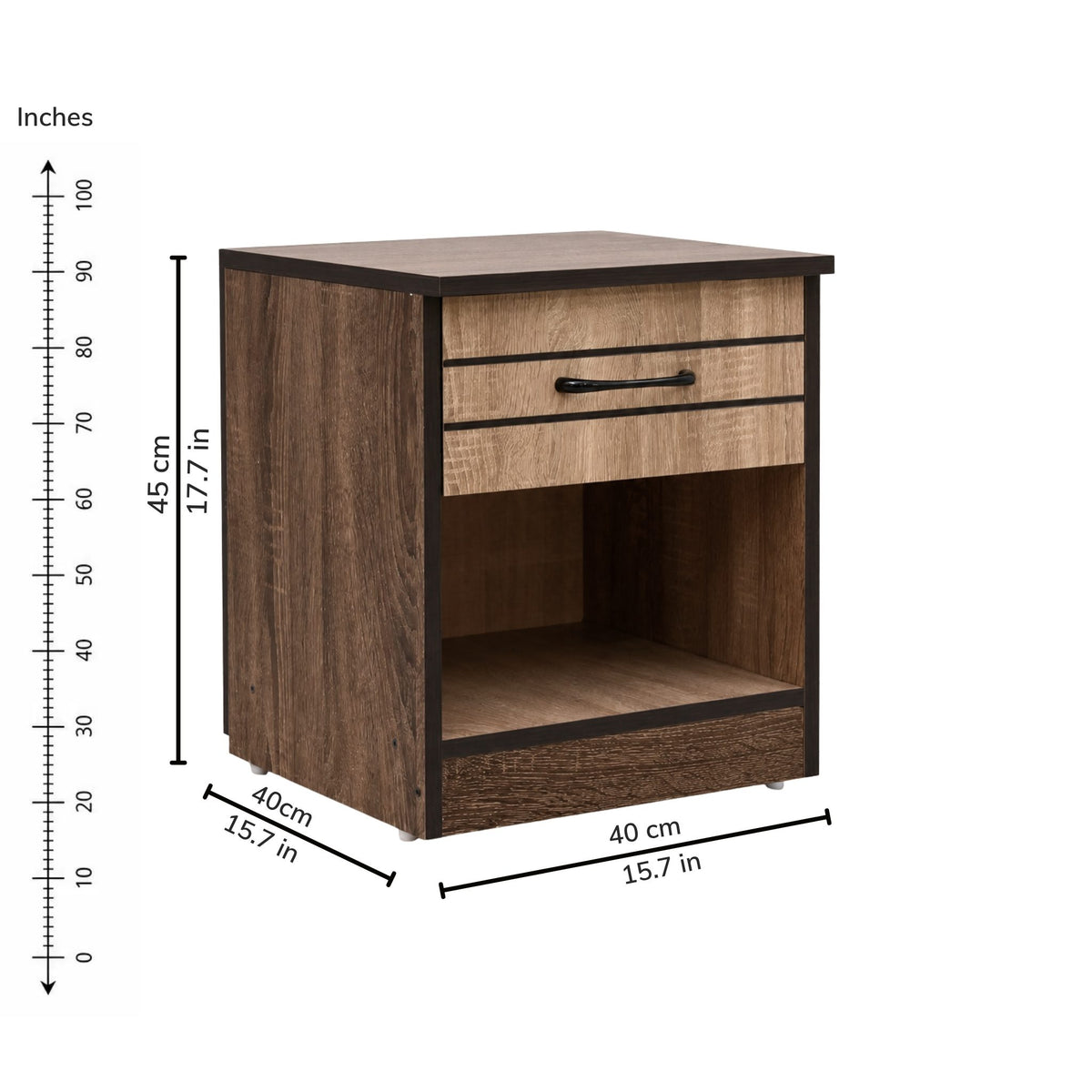 Twilight Bedside Table — iso-dims